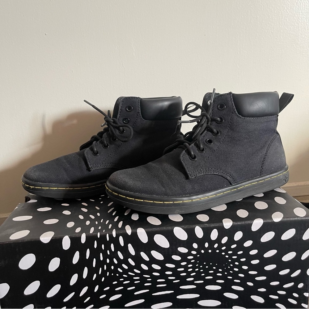 Black Canvas Dr Marten Boots W8.5 M7